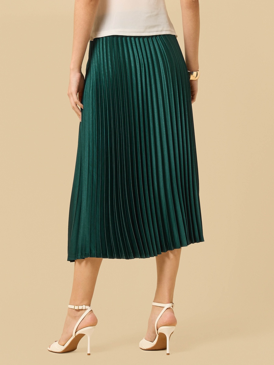 Pleated A-Line Skirt