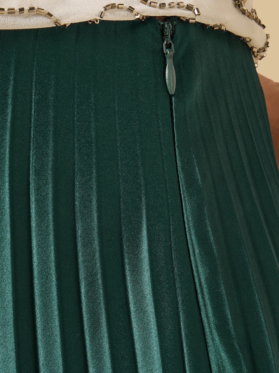Pleated A-Line Skirt