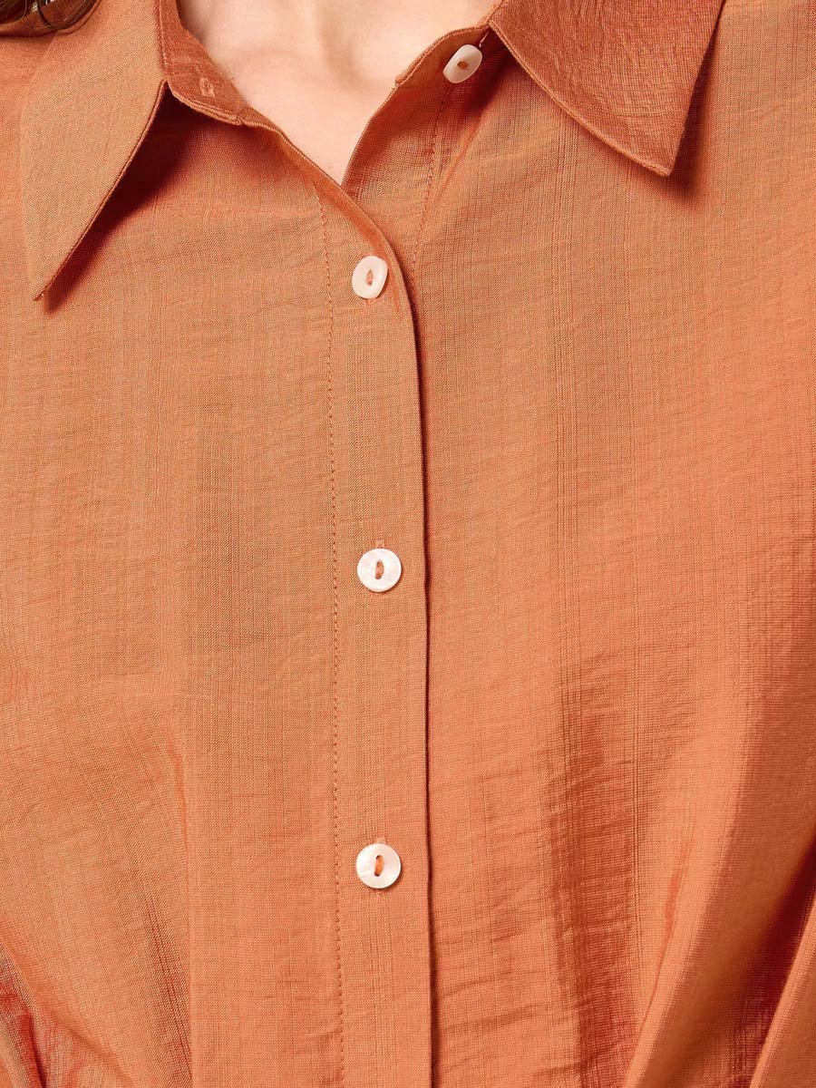 Pintuck Detail Peplum Shirt