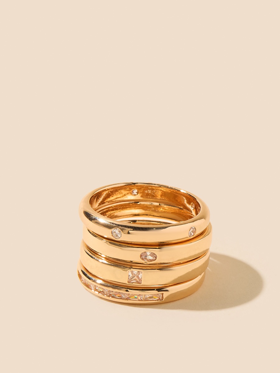 Pack of 4 - Embellished Ring