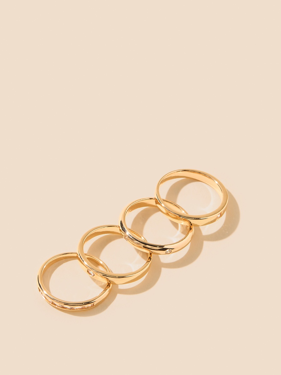 Pack of 4 - Embellished Ring