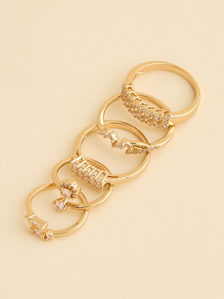Pack of 5 - Embellished Ring
