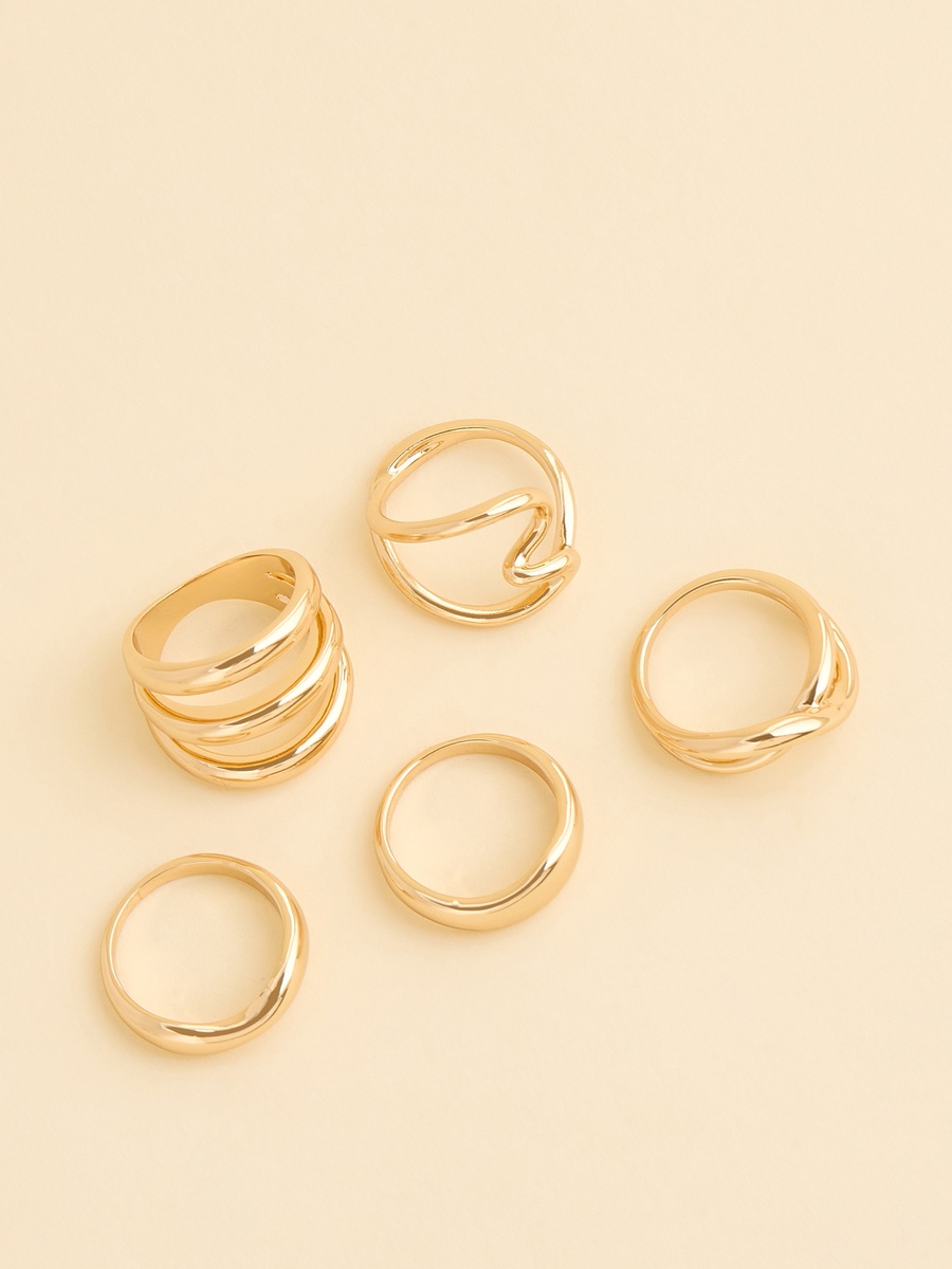 Pack of 5 - Assorted Metallic Ring