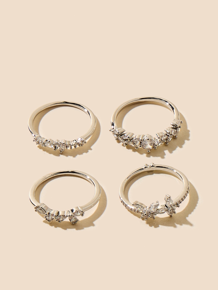 Pack of 4 - Embellished Ring