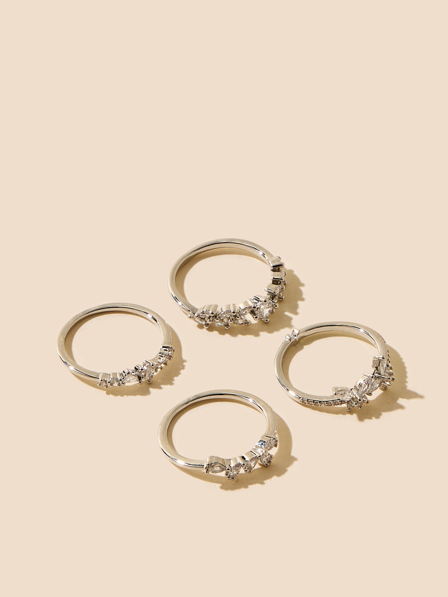 Pack of 4 - Embellished Ring