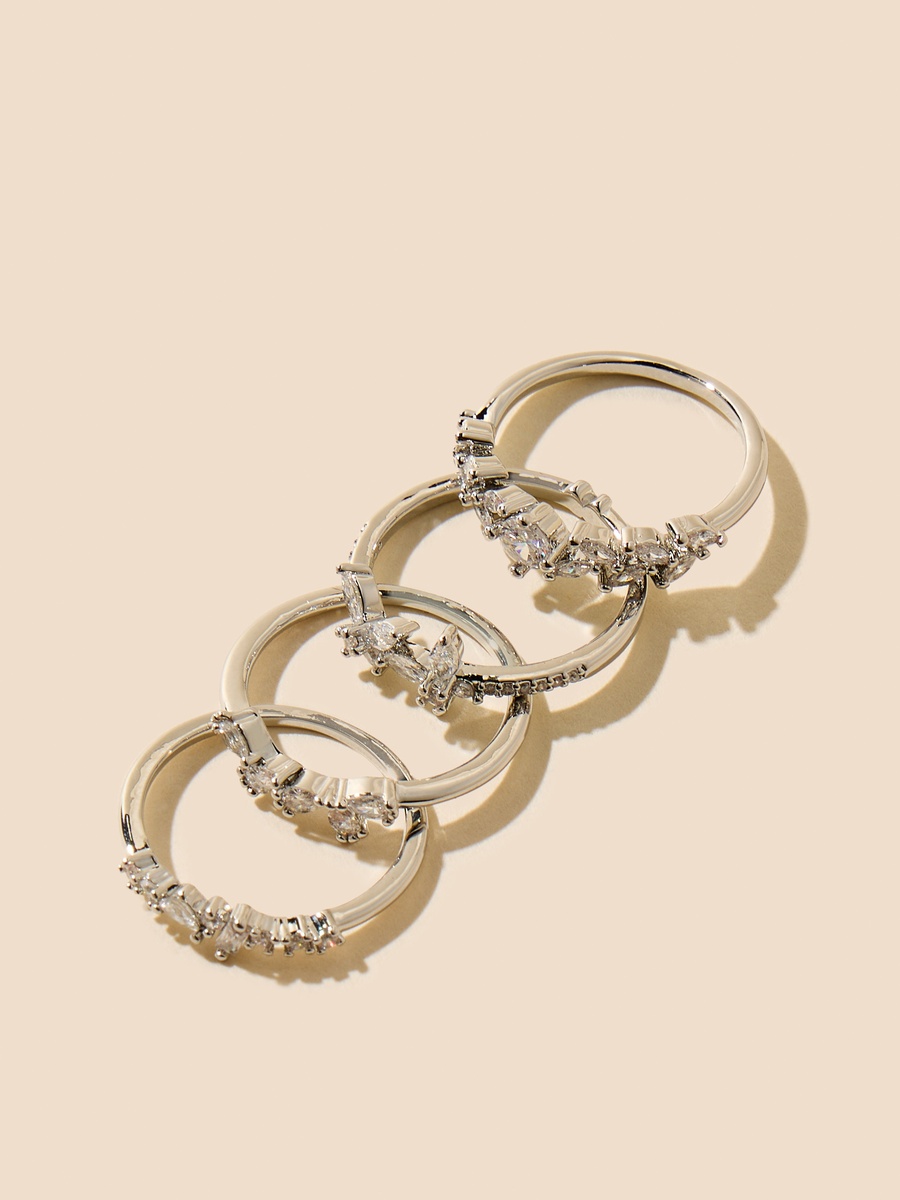Pack of 4 - Embellished Ring
