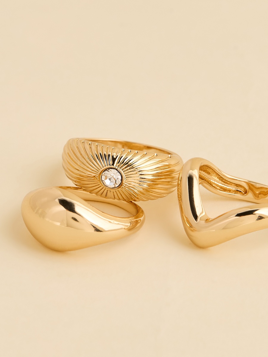 Pack of 3 - Metallic Ring