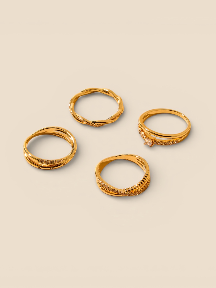 Pack of 4 - Embellished Ring