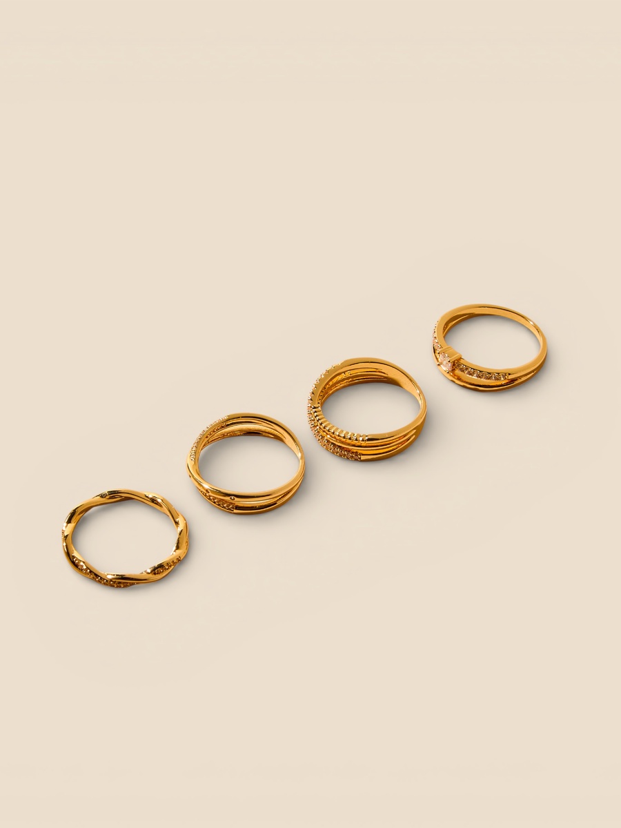 Pack of 4 - Embellished Ring