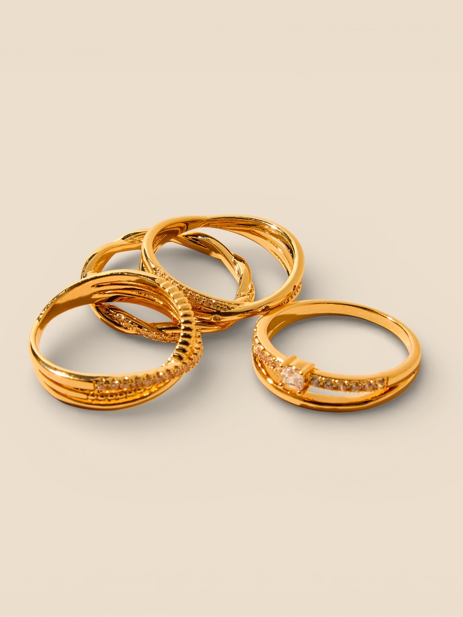 Pack of 4 - Embellished Ring