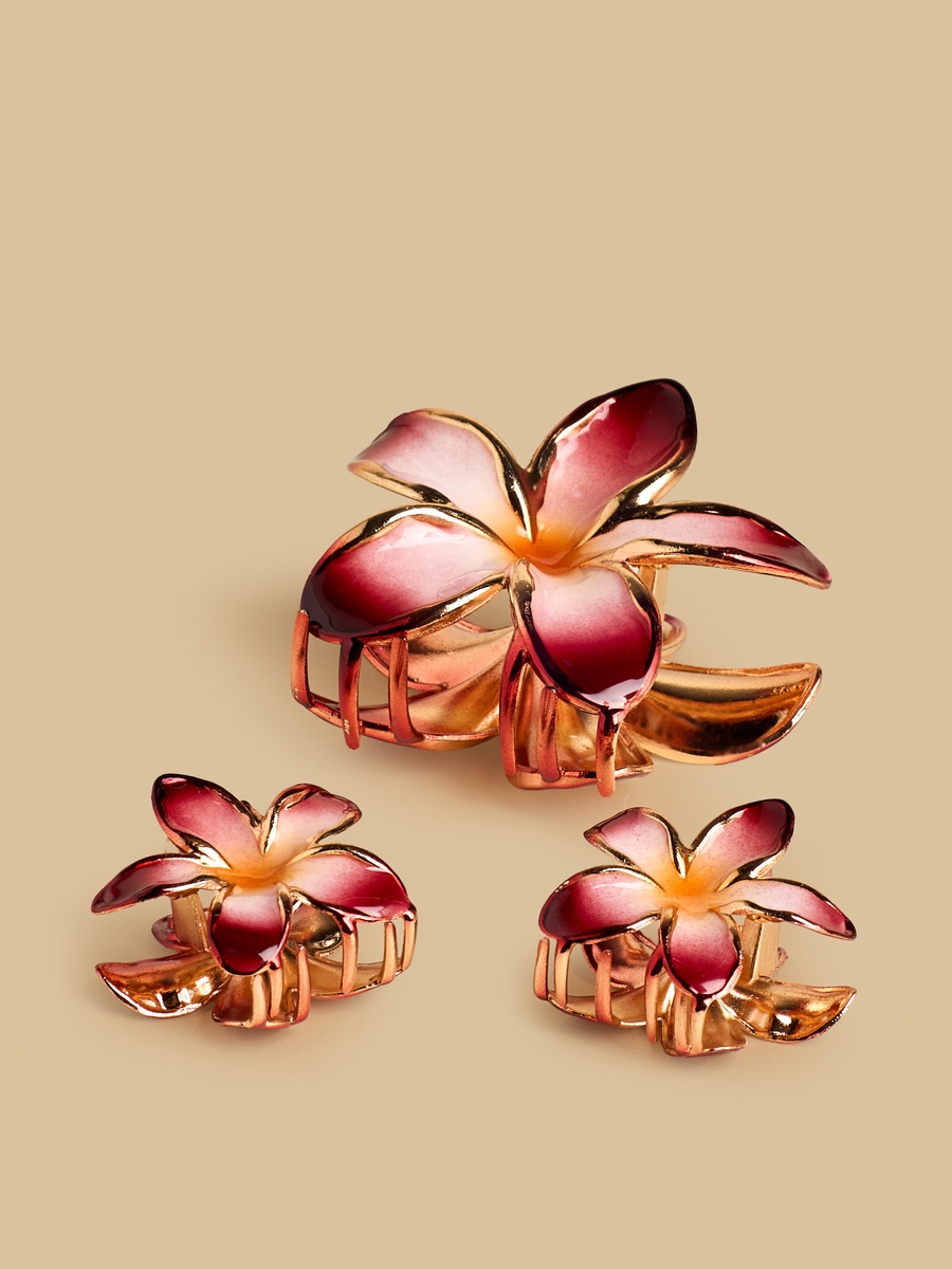 Pack of 3 - Floral Shaped Hair Clamp
