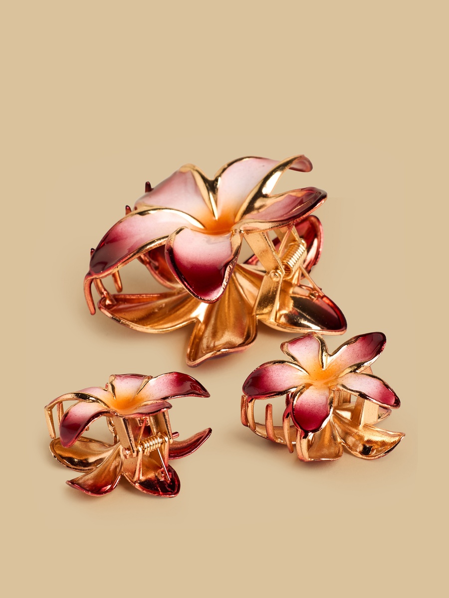 Pack of 3 - Floral Shaped Hair Clamp
