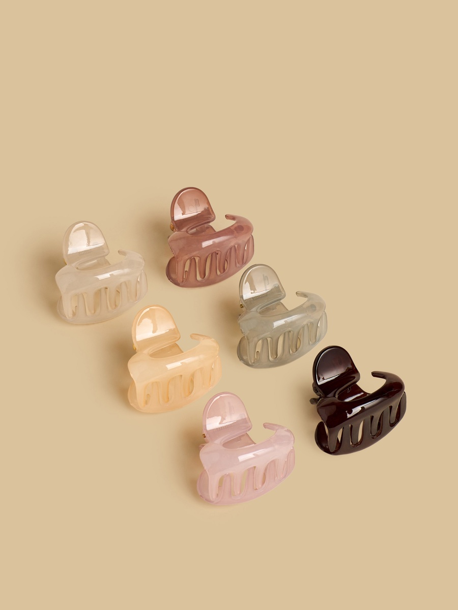 Pack of 6 - Cutout Detail Hair Clamp