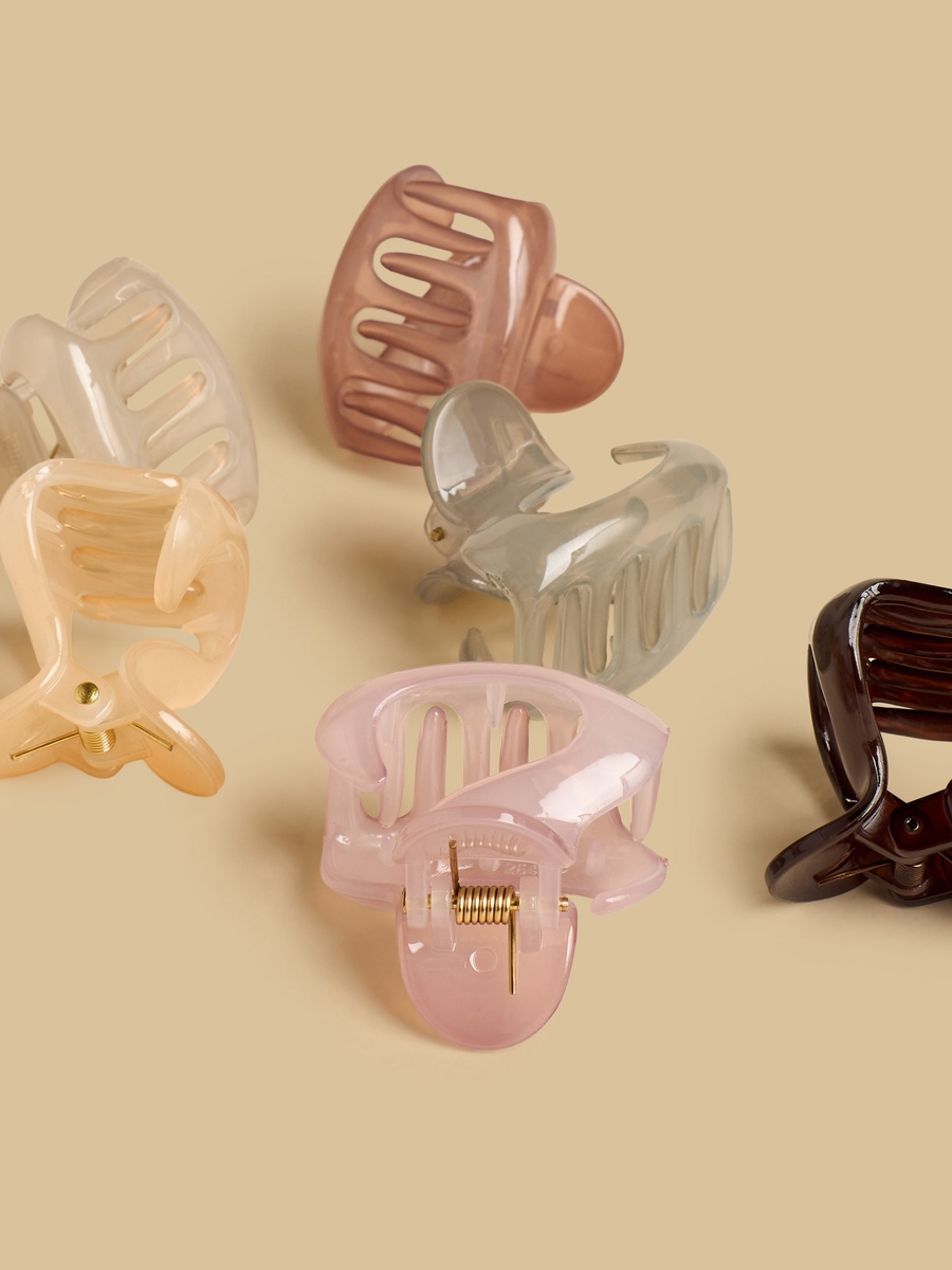Pack of 6 - Cutout Detail Hair Clamp