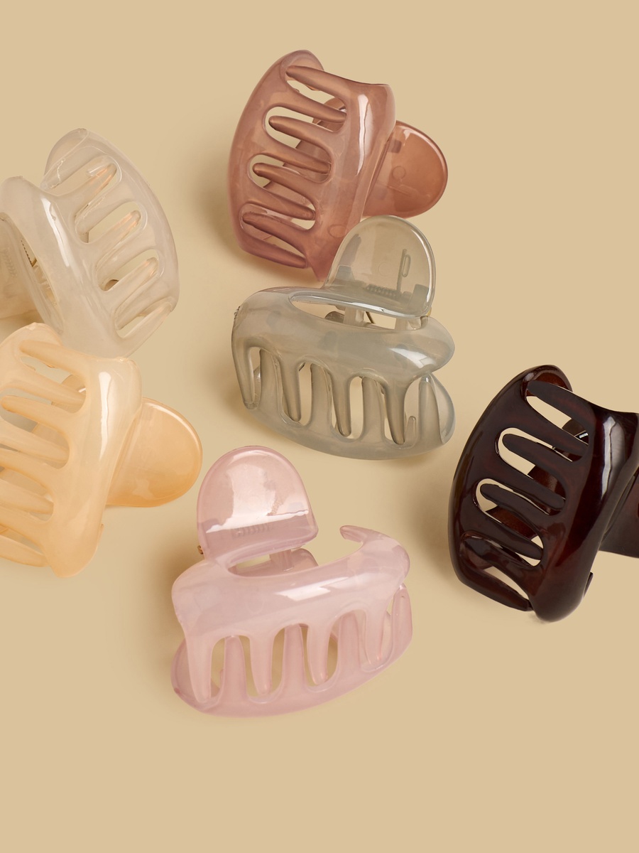 Pack of 6 - Cutout Detail Hair Clamp