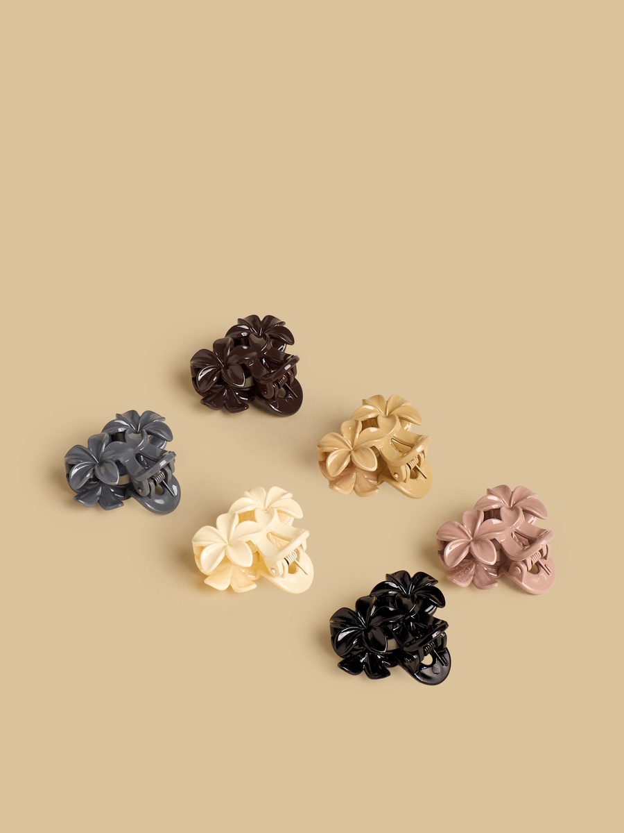 Pack of 6 - Floral Hair Clamp