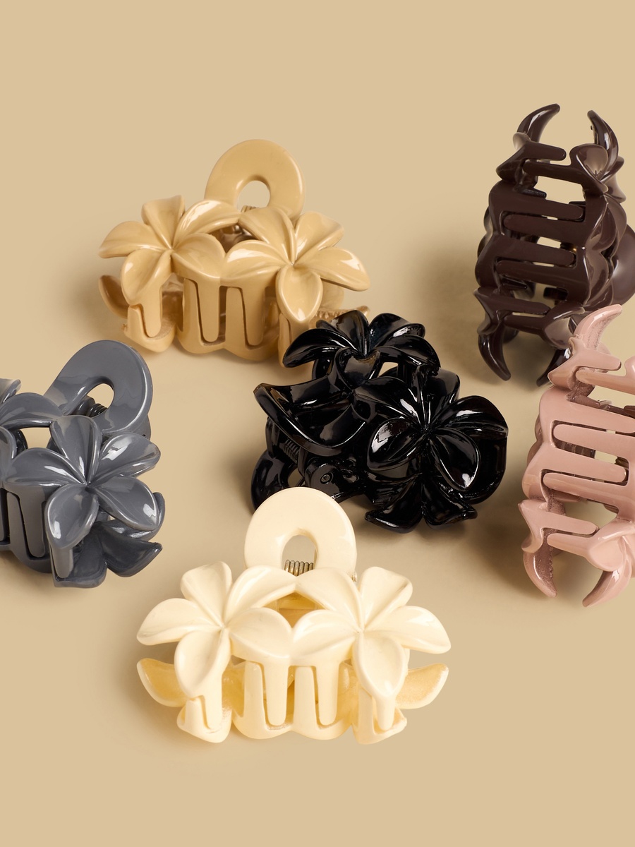 Pack of 6 - Floral Hair Clamp