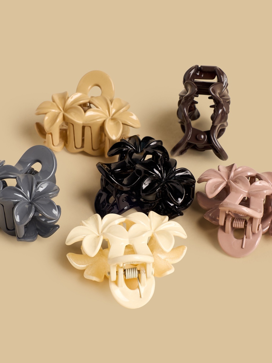 Pack of 6 - Floral Hair Clamp