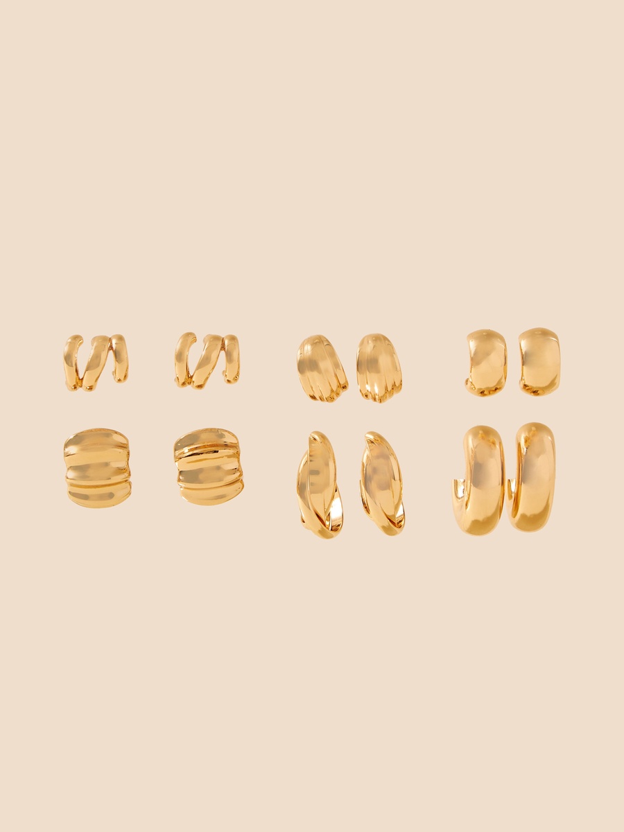 Pack of 6 - Assorted Hoop Earrings