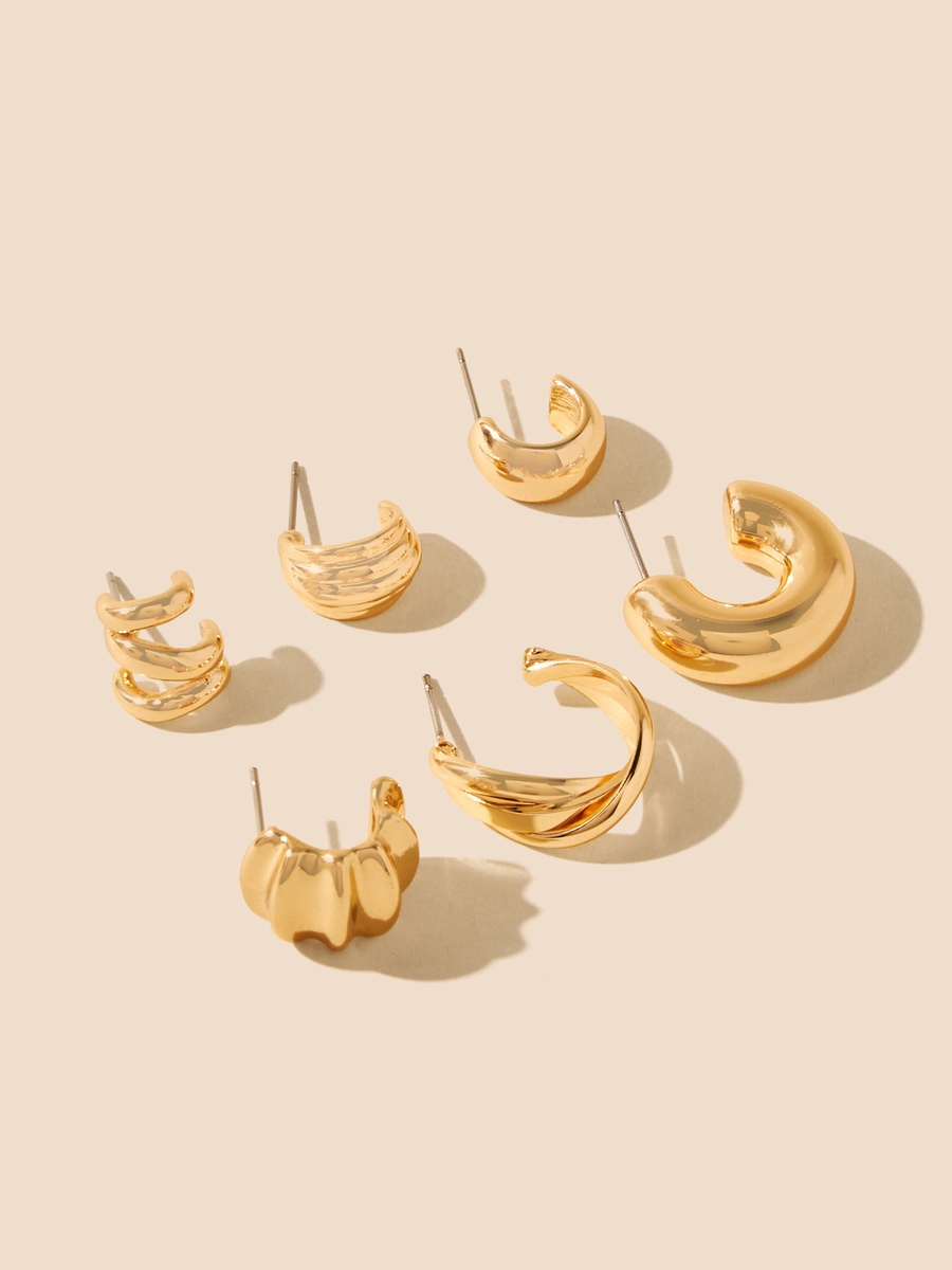 Pack of 6 - Assorted Hoop Earrings