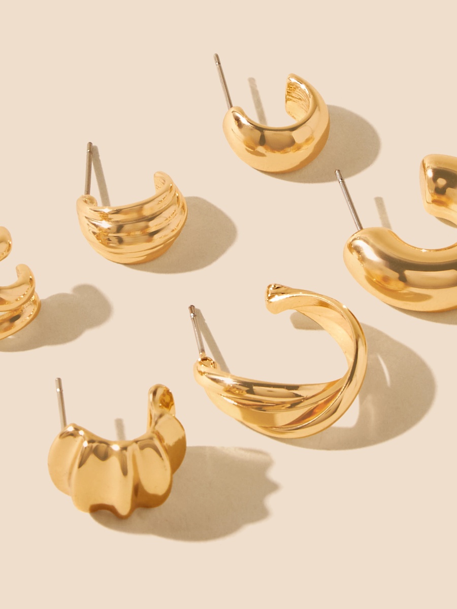 Pack of 6 - Assorted Hoop Earrings