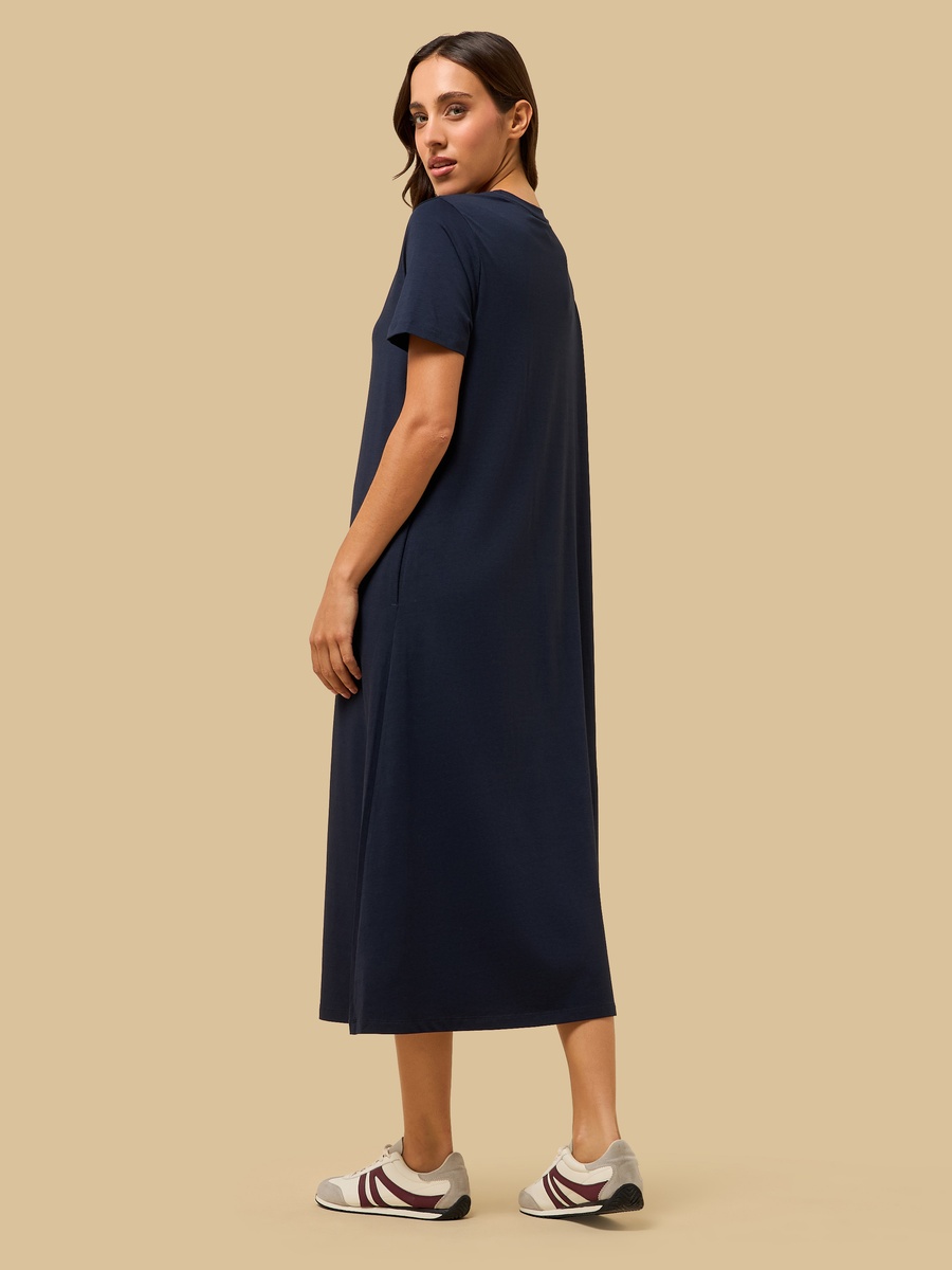 Plain A-Line Midi Dress
