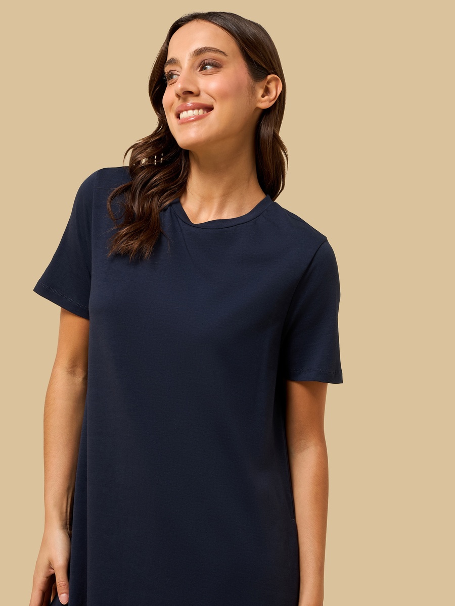 Plain A-Line Midi Dress