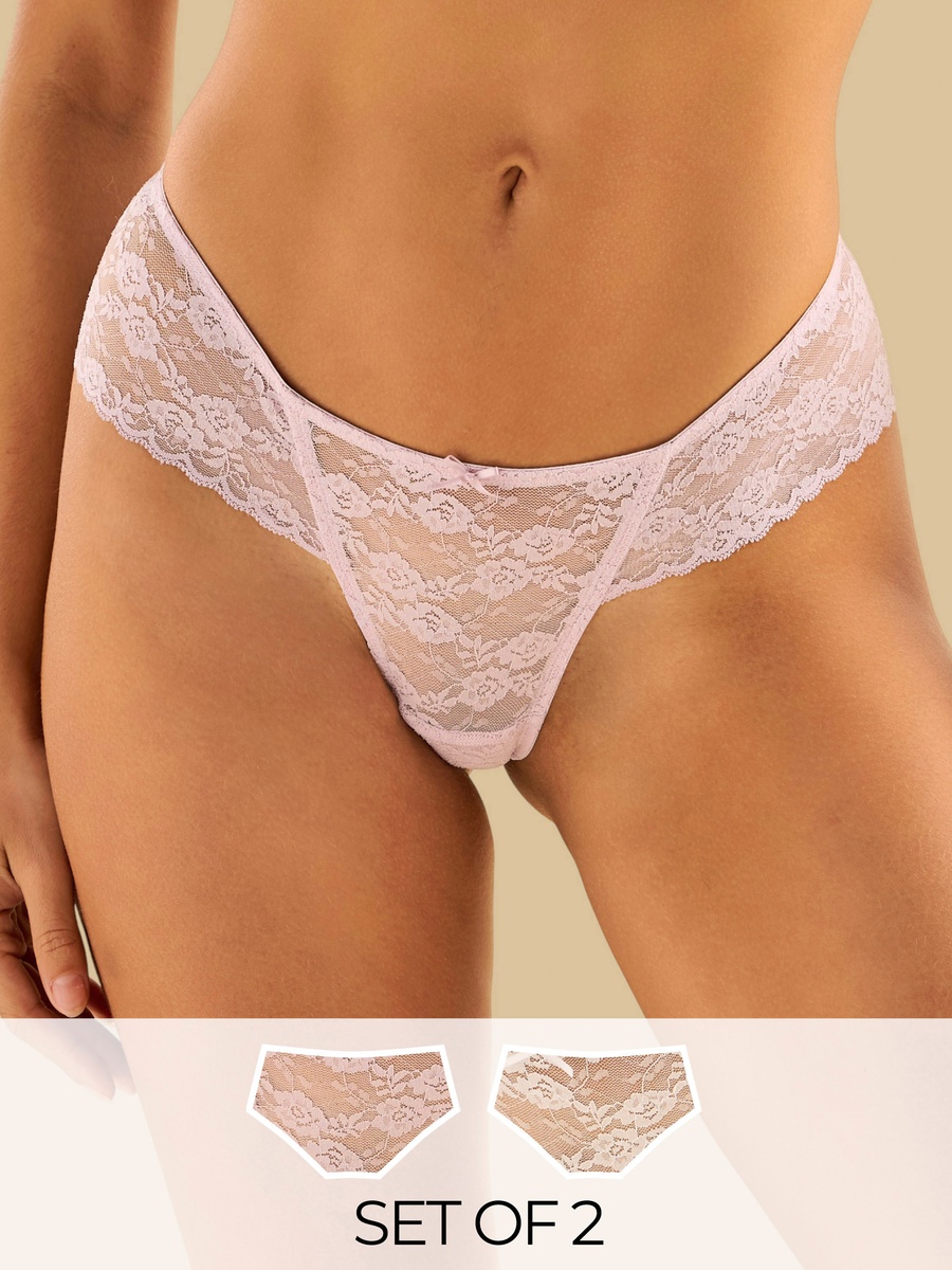 Pack of 2 - Lace Detail Boyleg Briefs