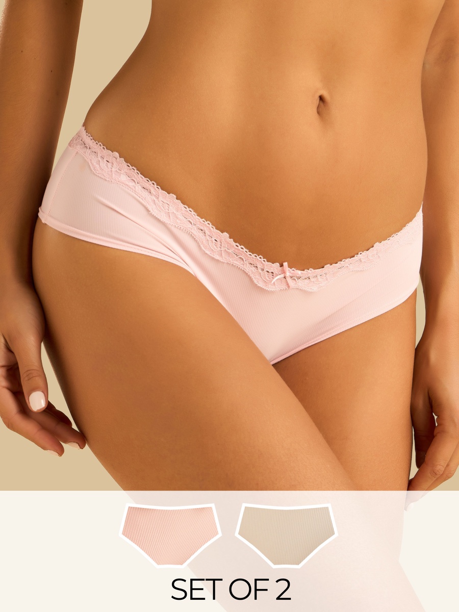 Pack of 2 - Lace Trim Briefs