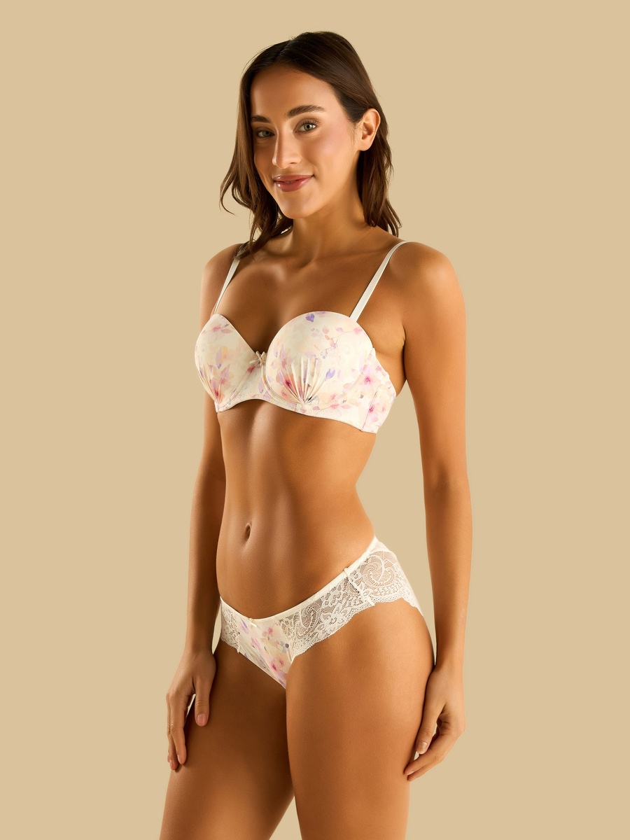 Pack of 2 - Lace Insert Microfibre Brazillian Briefs