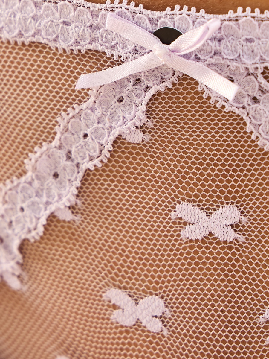 Butterfly Detail Mesh Brazillian Briefs