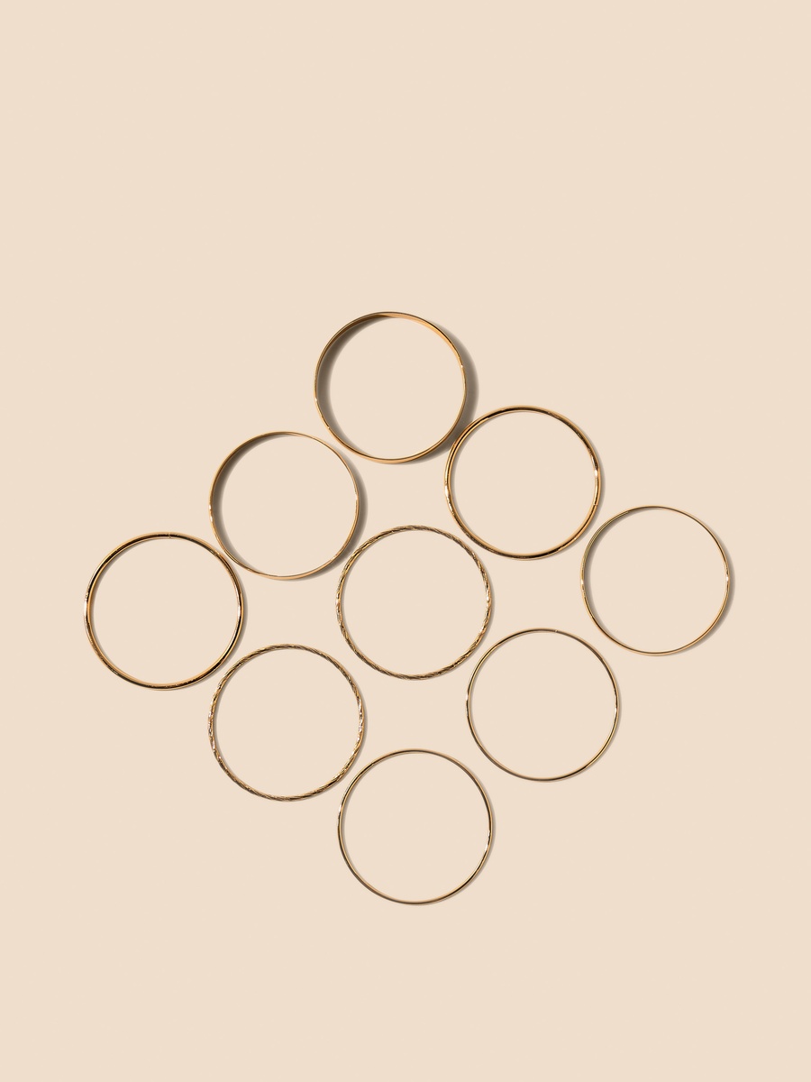 Pack of 9 - Metallic Bangle