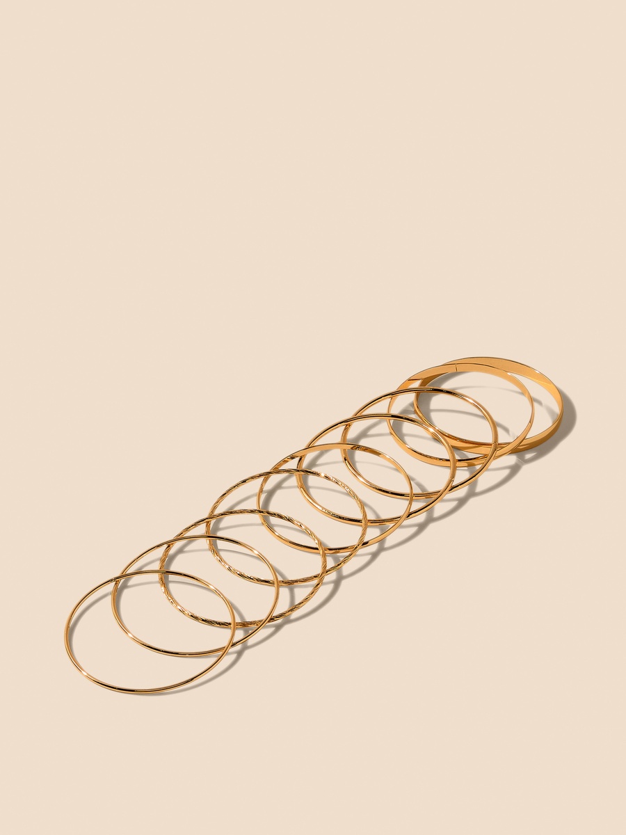 Pack of 9 - Metallic Bangle