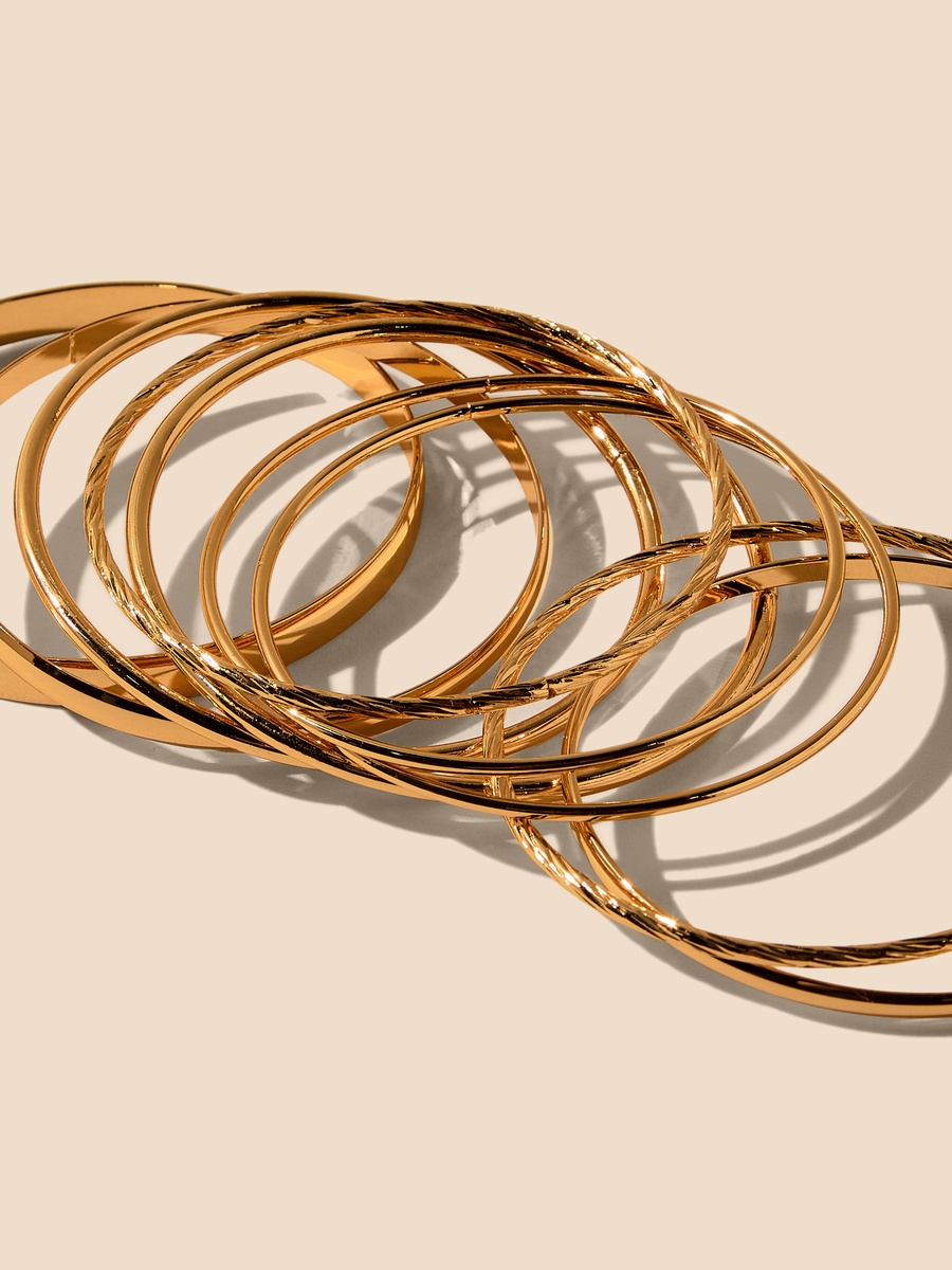 Pack of 9 - Metallic Bangle