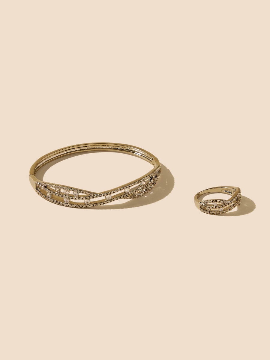 Stone Embellished Bracelet and Ring