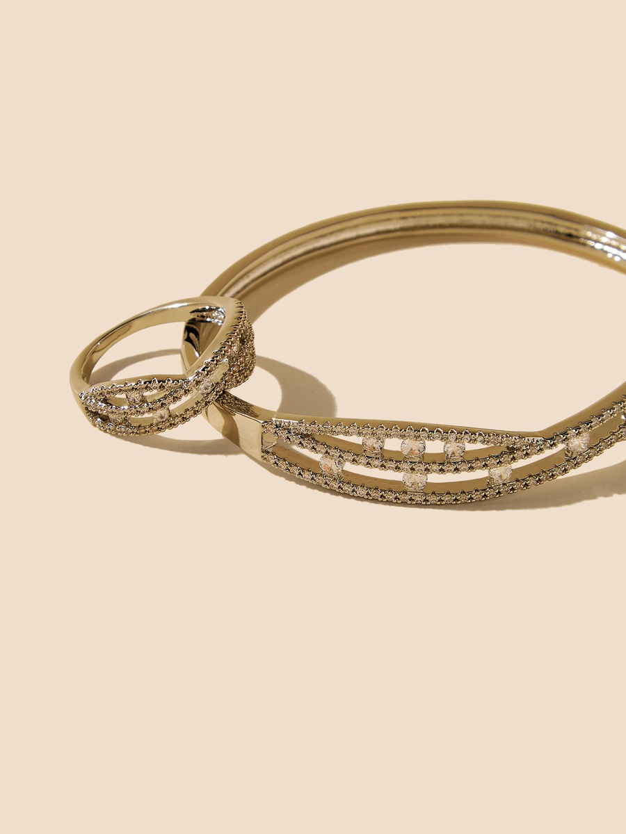 Stone Embellished Bracelet and Ring