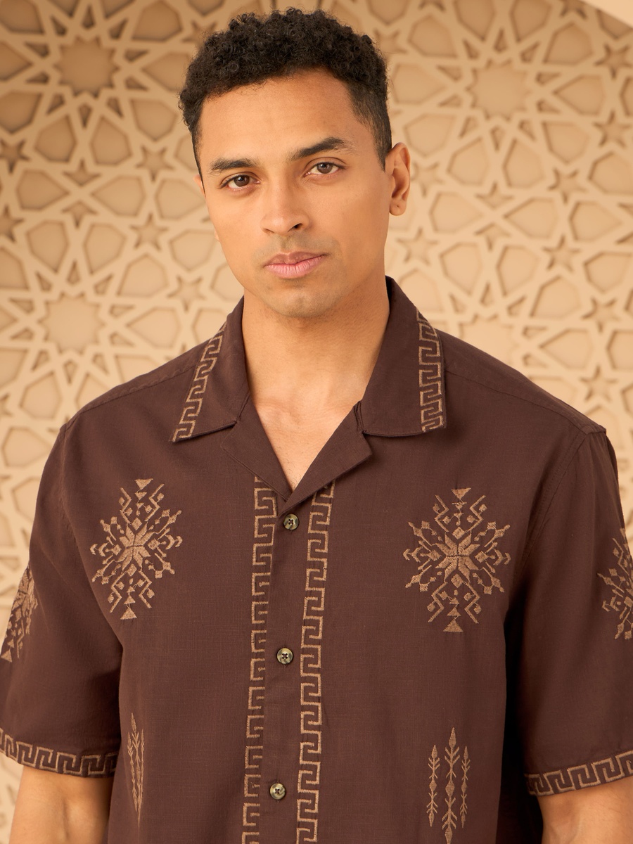 Embroidered Slub Shirt