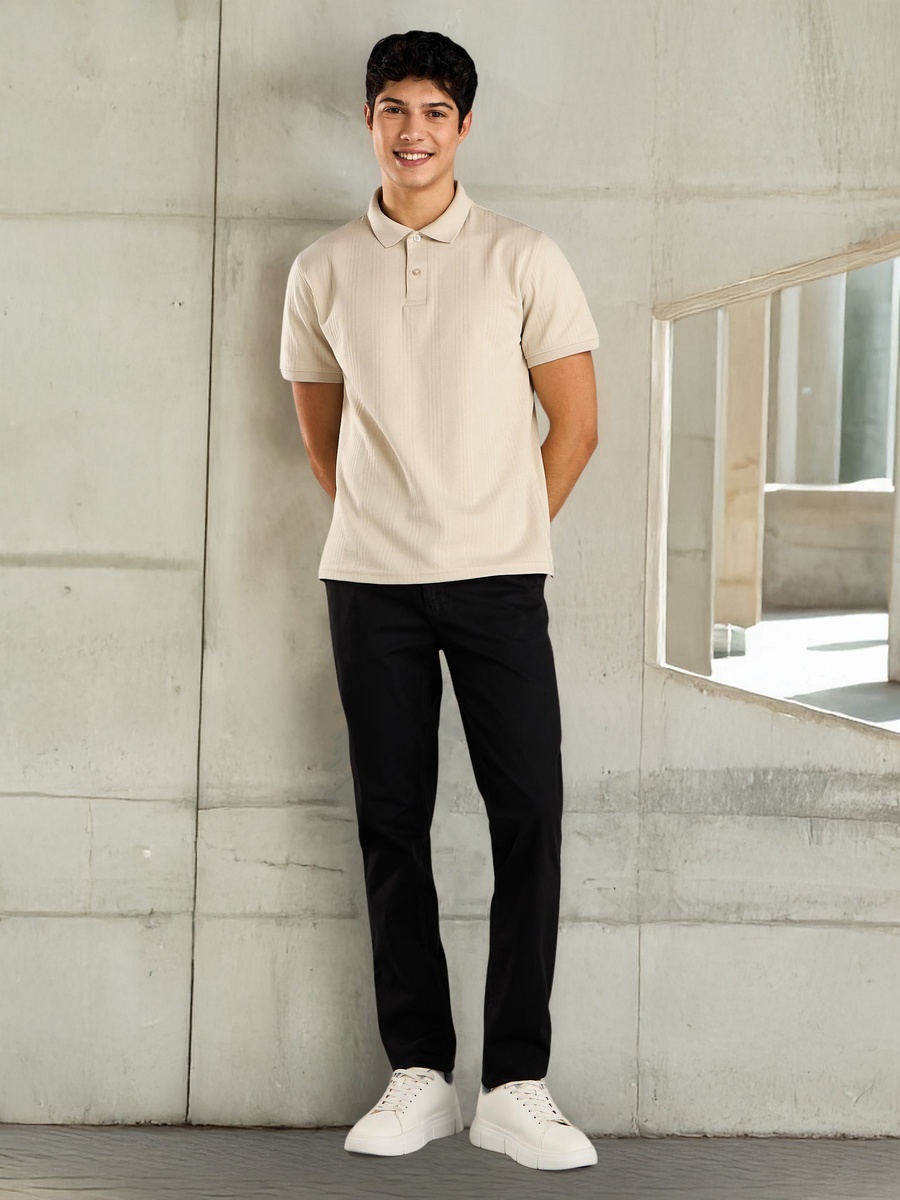Textured Polo T-Shirt