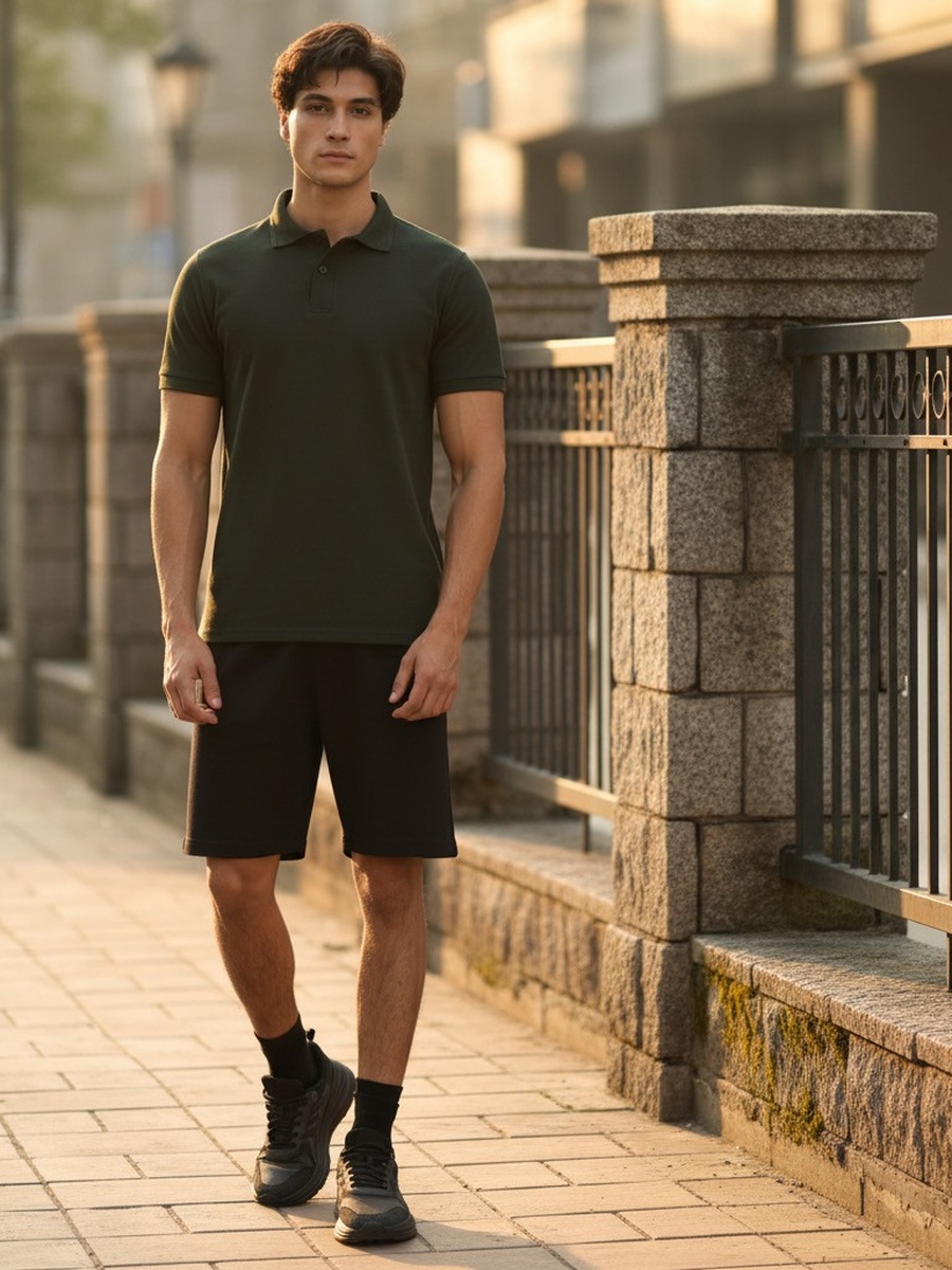 Textured Pique Shorts