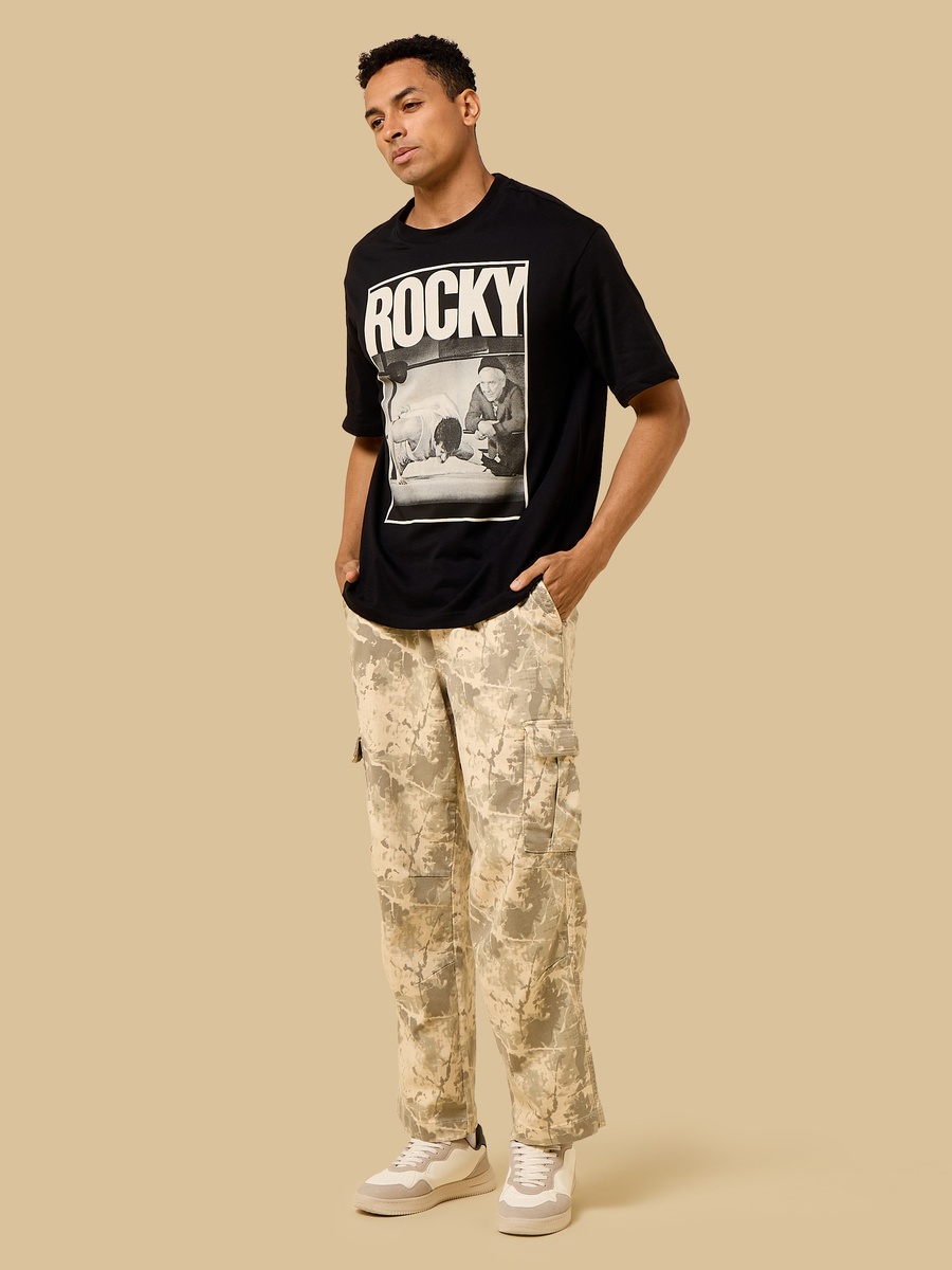 Printed Loose Fit Cargo Pants