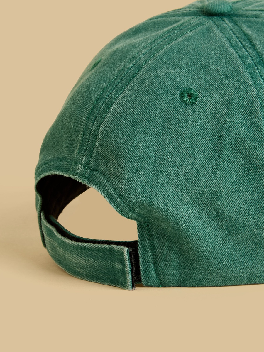 Embroidered Cap with Hook and Loop Strap Closure