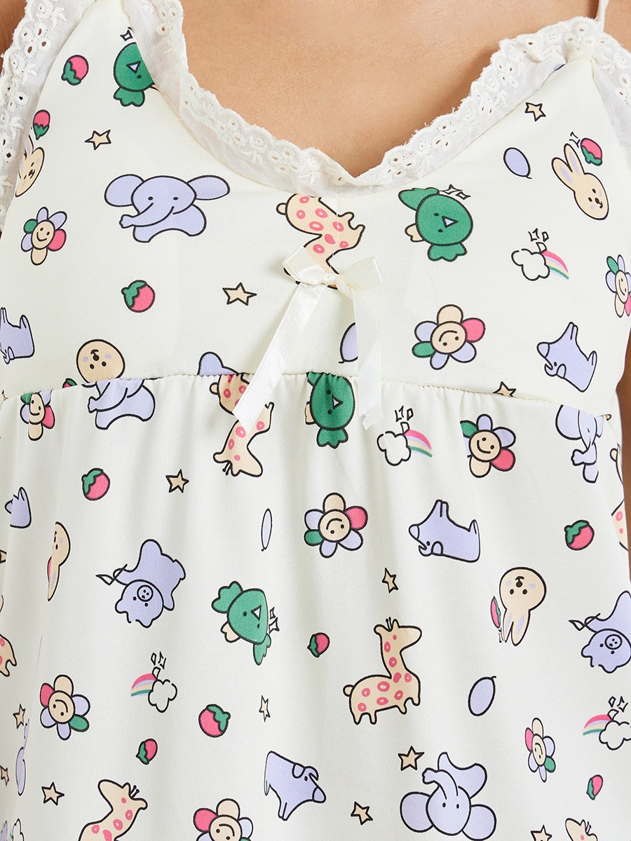 Animal Graphic Print Cami and Pyjama Set
