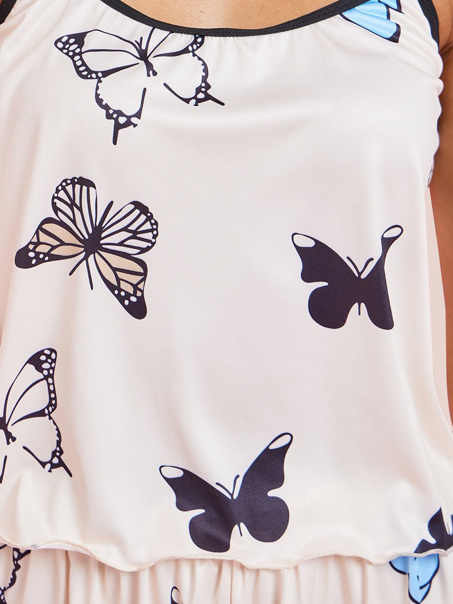 Butterfly Printed Cami and Shorts Pyjama Set