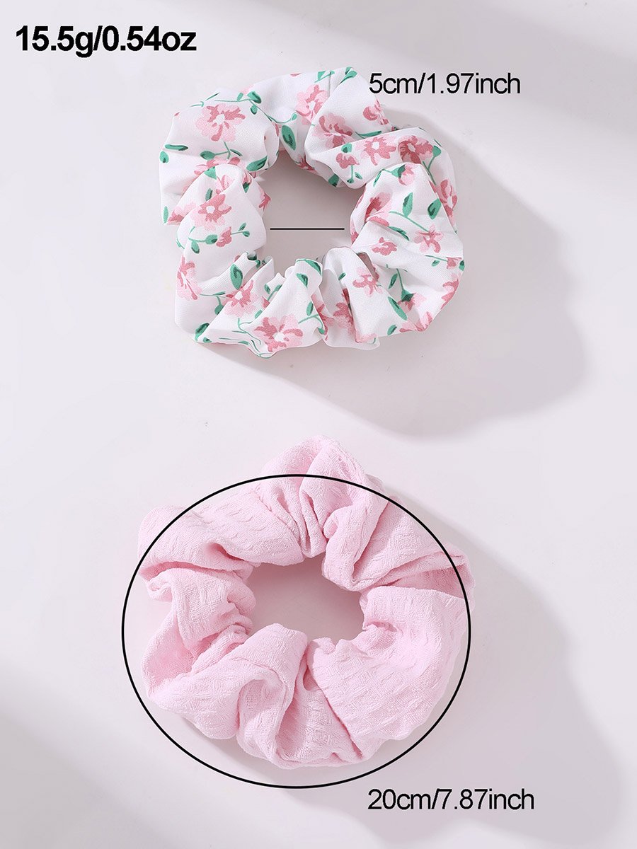 Pack of 2 - Pink Floral Hair Scrunchie