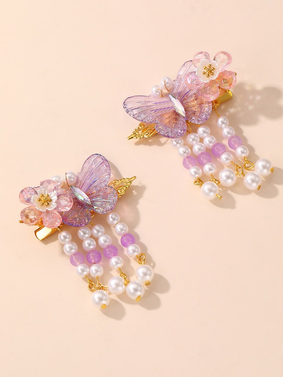 Pack of 2 - Purple Butterfly Hair Clips