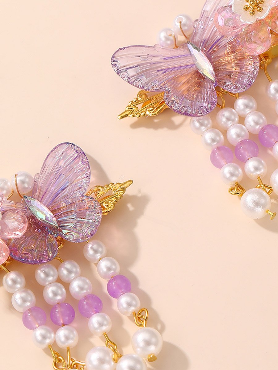 Pack of 2 - Purple Butterfly Hair Clips