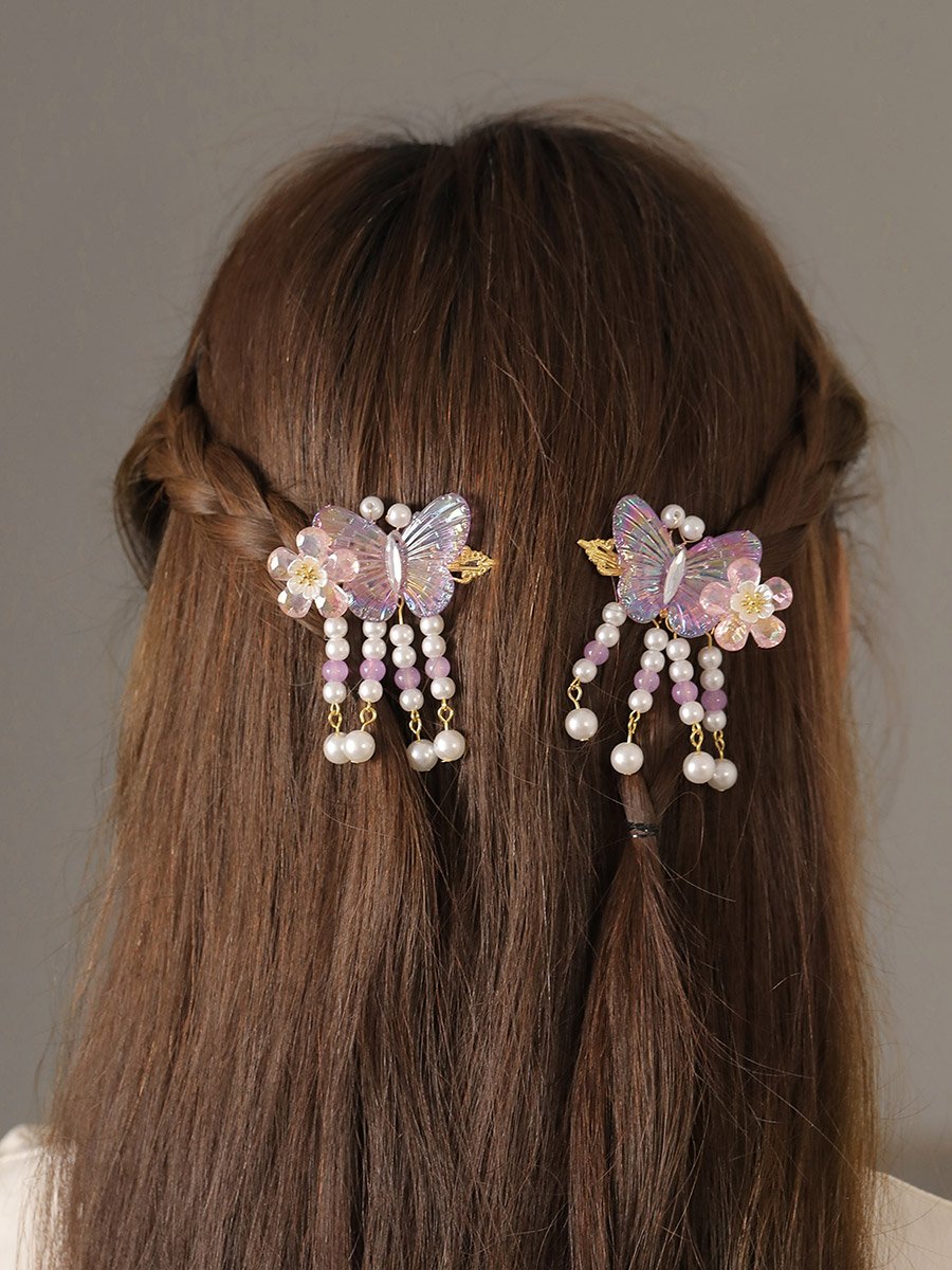 Pack of 2 - Purple Butterfly Hair Clips