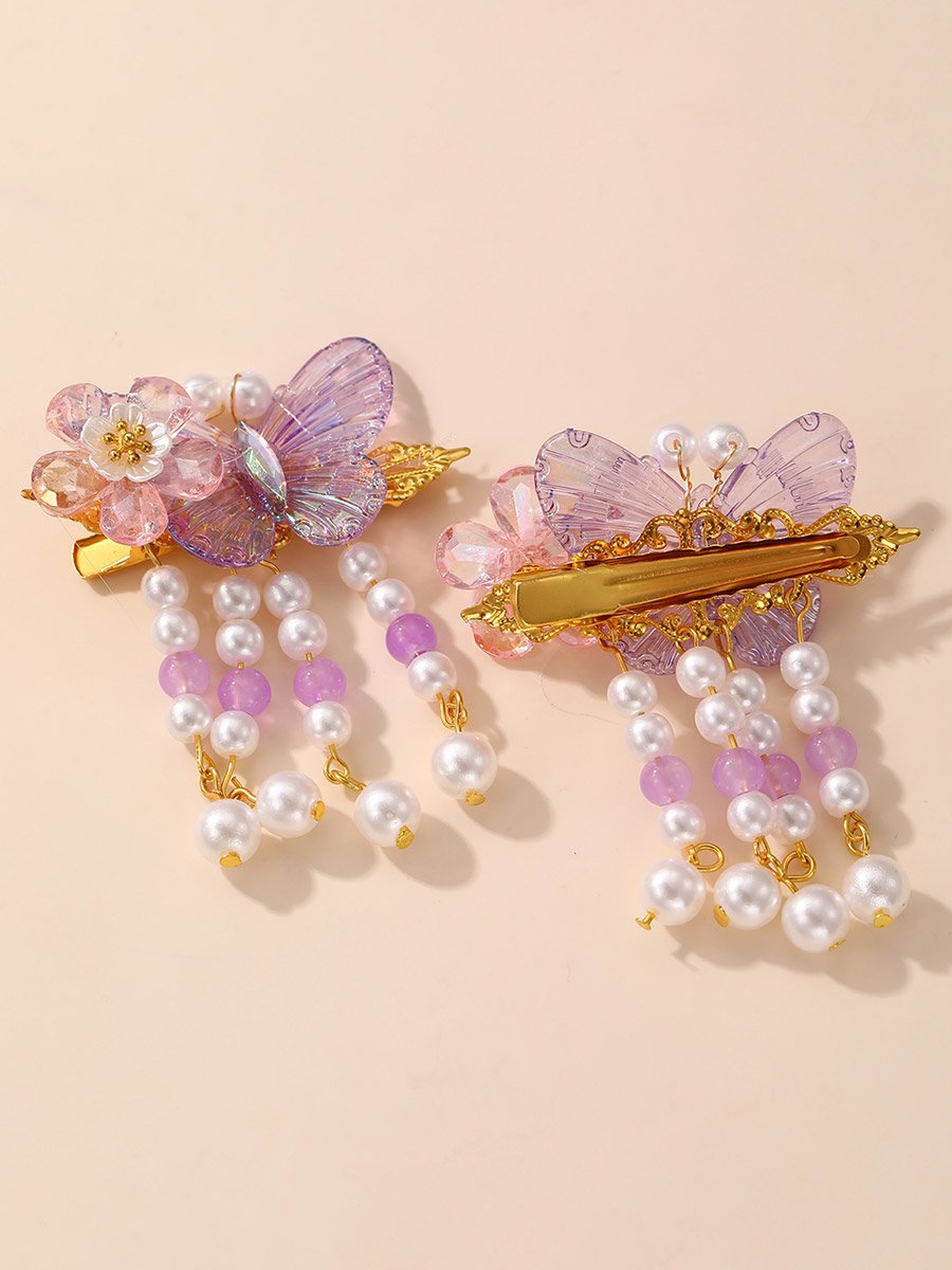 Pack of 2 - Purple Butterfly Hair Clips