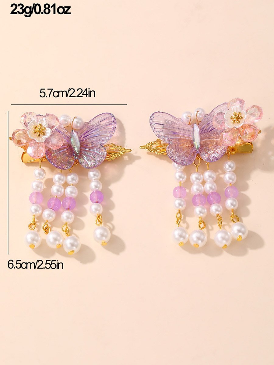 Pack of 2 - Purple Butterfly Hair Clips