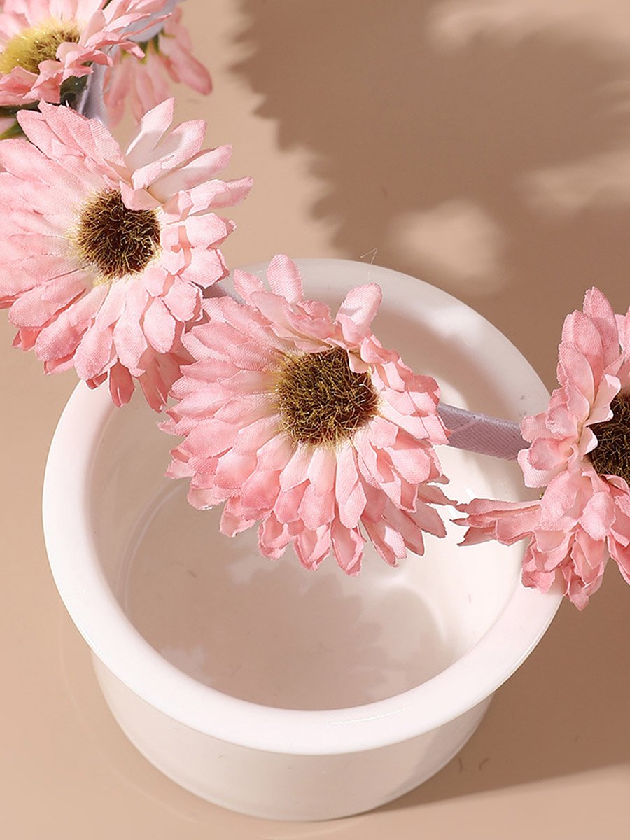 طوق شعر مزين بزهور